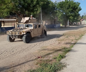 Al corregimiento llegaron vehículos del Batallón de Movilidad de Infantería de Marina No.1.