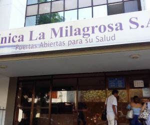 Ingreso a la clínica La Milagrosa de Santa Marta.