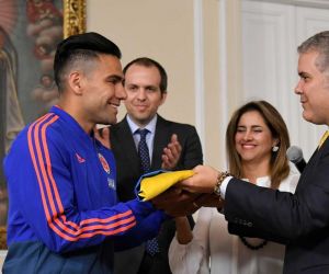 Iván Duque y Radamel Falcao.