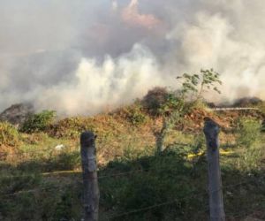 Incendio de cobertura vegetal en Santa Marta.