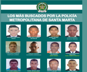Los más buscados por homicidio y hurto en Santa Marta