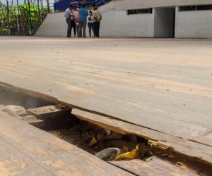 Visita de la Comisión Accidental al Coliseo de Gaira