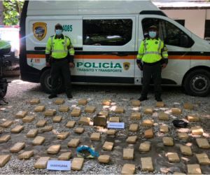 Un total de 50 kilos de marihuana fueron hallados por la Policía del Magdalena.