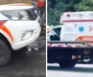 Ya previamente otra ambulancia tuvo que ser socorrida por una grúa.