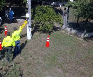 Operativo en finca porcina en el Atlántico.