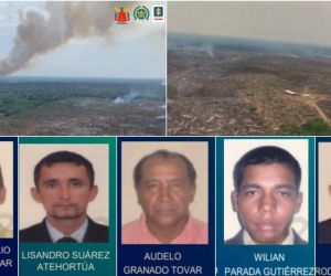 Cinco de los capturados del cartel de la desforestación en Colombia.