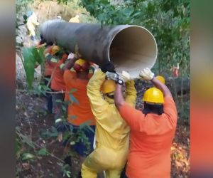 Trabajos en el río Piedras.