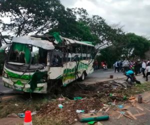 Así quedó el bus. 