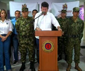 Mindefensa, durante la rueda de prensa de este jueves en Santa Marta.