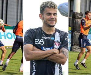 Luis Díaz durante el entrenamiento de Junior.