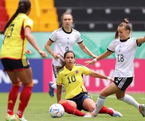 Acción del partido entre Colombia y Alemania.