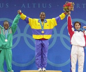 María Isabel Urrutia, primera medallista de oro para Colombia.