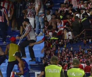 Riña en el estadio de Barranquilla