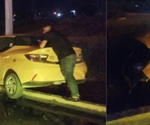 Taxista chocó contra un poste en la Troncal del Caribe