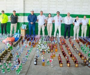 Botellas de licor adulterado