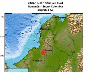 En Sampués, Sucre, se sintió el más fuerte.