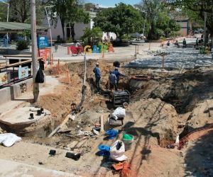 Avance de la pavimentación.