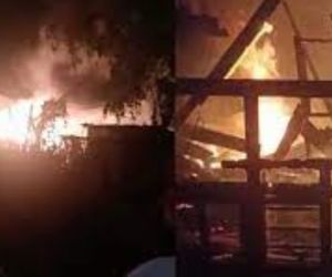 Incendio en el sector de Loma Roja, en el barrio Me Quejo, en el suroccidente de Barranquilla.