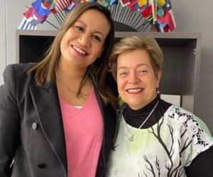 Las ministras de Salud Carolina Corcho y de Trabajo Gloria Inés Ramírez.