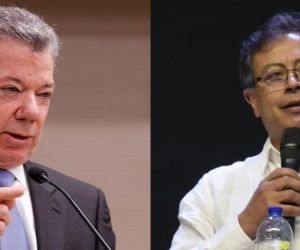 Expresidente Juan Manuel Santos y presidente Gustavo Petro.