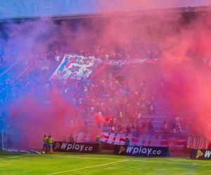 Así lucía una de las tribunas durante el partido.