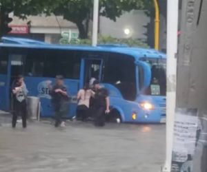 Así lucía Santa Marta durante el aguacero del jueves.