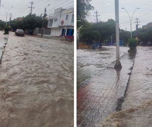 Estado de la avenida del Libertador tras la lluvia.