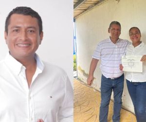 Ronald Flórez Sierra (izq.); Jorge Castaño y Nohora Rangel (der.).