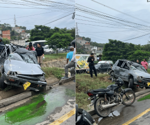 Vehículo se accidenta en la vía entre La Lucha y Gaira