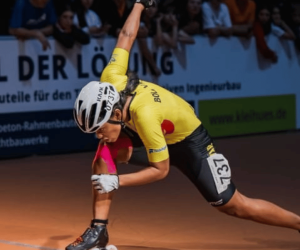 María Fernanda Timms, patinadora samaria, logra oro y récord en Alemania