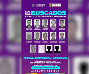 Publican cartel de los más buscados por delitos sexuales en el Magdalena