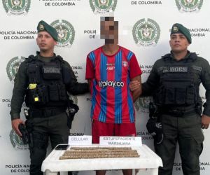 Captura de sujeto con droga.