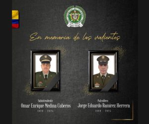 Policías asesinados en el sur de Bolívar