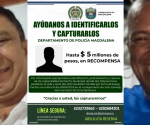 Ofrecen $5 millones por sicarios que asesinaron a dos hombres en Zona Bananera