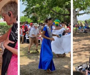 Recibimiento a turistas en Santa Bárbara de Pinto.