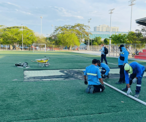 Alcaldía de Santa Marta inicia mantenimiento de escenarios deportivos en la ciudad