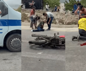 Accidente entre carro del Inpec y motociclistas en la vía Ciénaga-Santa Marta deja dos heridos