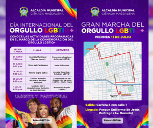 Ciénaga conmemora la Semana Diverso Cultural LGBTIQ+ con actividades del 27 de junio al 11 de julio
