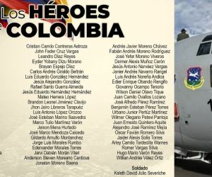Tomada de: x @ejercitocol Lista oficial de los 70 fallecidos
