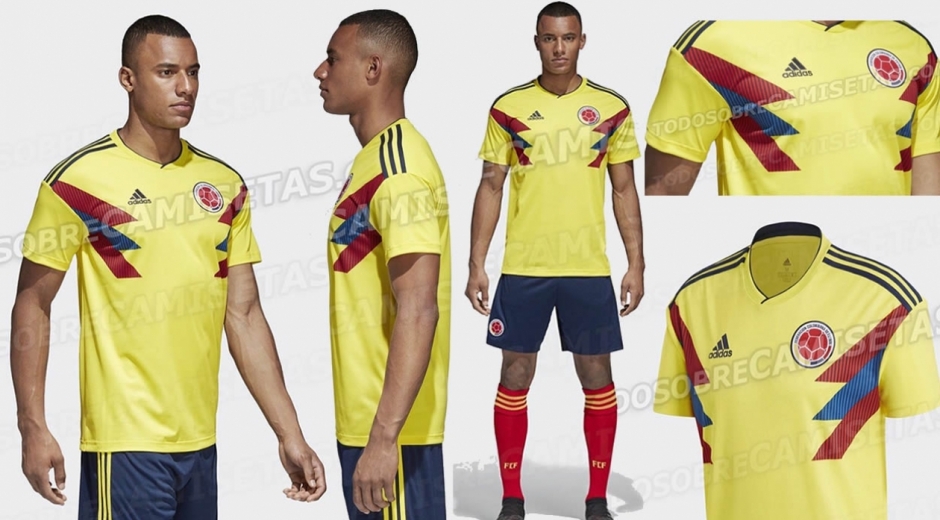Está sería la indumentaria de la Selección Colombia en Rusia 2018. 