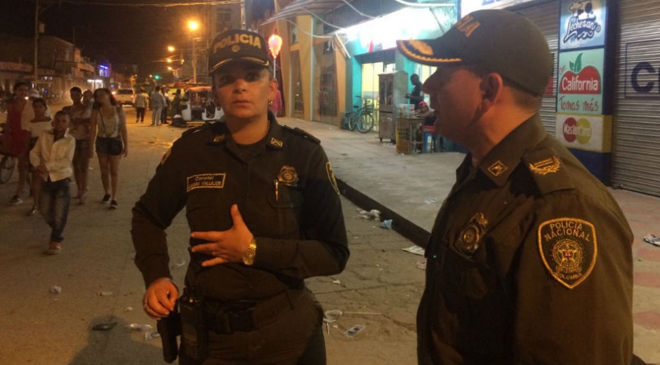 Policía Santa Marta La comandante Sandra Vallejo lideró el operativo en Ciénaga.