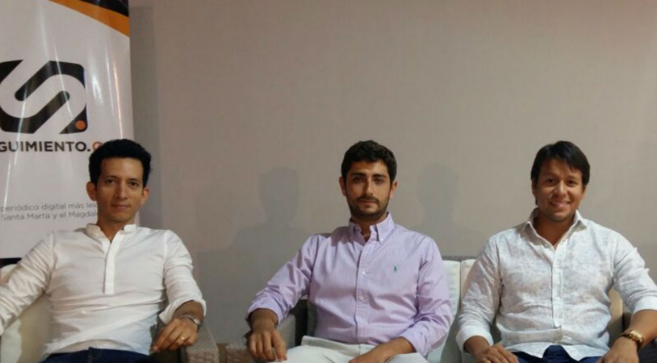 Seguimiento.co Elías Galeano (izq), Mauricio Pérez (centro) y Rubén Jiménez (der) son 3 jóvenes empresarios que continuarán con el desarrollo de Santa Marta.