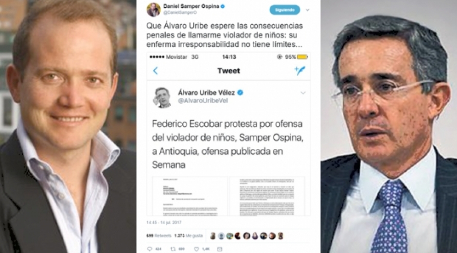 Periodistas y la FLIP rechazan ataques de Álvaro Uribe al columnista Daniel Samper. 