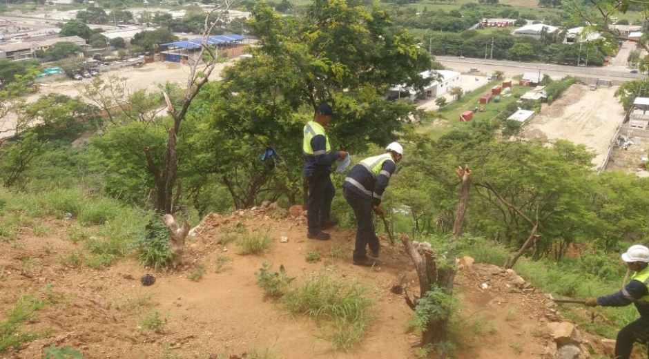 Cortesía. Operativos de recuperación de 400 metros del cerro de ‘La Llorona’ en el sector de la Troncal de Caribe.