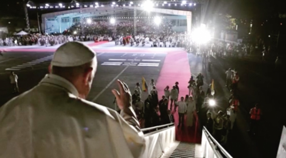 El Papa Francisco en su despedida de Colombia. 
