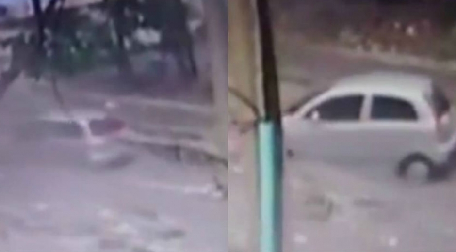 Cortesía Captura del video en el momento en que el vehículo fue arrastrado