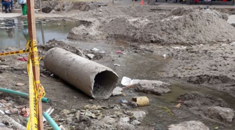 Veolia Trabajos adelantados en la calle 22.