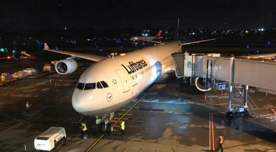 El avión de Lufthansa se desvió de su ruta original por el mal tiempo en Bogotá. 