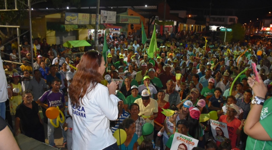 Prensa PACA. La candidata a la Cámara de Representes por el Magdalena, Patricia Caicedo, realizó el cierre de su campaña en el municipio de Pivijay.