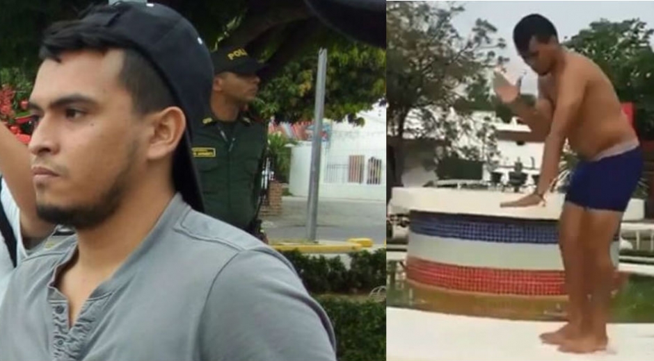 Maicol Cano, el joven que se bañó en una fuente en Valledupar.